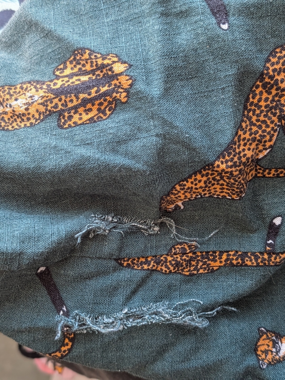 Green Cheetah Print Short-Sleeve Jumpsuit - Picture 3 of 4
